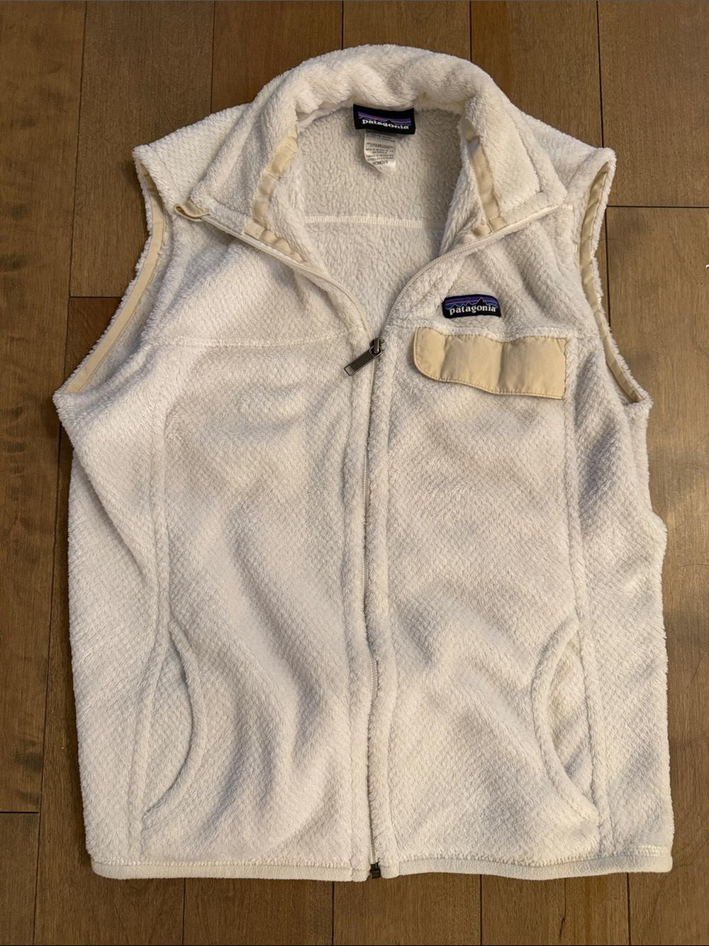 Patagonia Cream-Accented White Sherpa Fleece Vest
